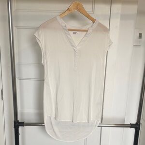 Ardene White Short-Sleeve V-Neck High-Low Tunic